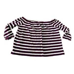J.Crew Womens Top, Size Small, Plum and White
